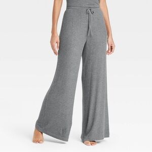 Auden Gray Ribbed Wide Leg Pajama/Lounge Pants